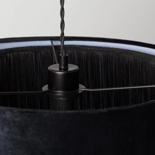 Materiałowa lampa wisząca Fonte ABR-LWAF-E27 Abruzzo aksamit czarny