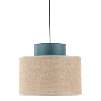 Ekologiczna zwisająca lampa Duo 3256 tuba z naturalnej juty zielony