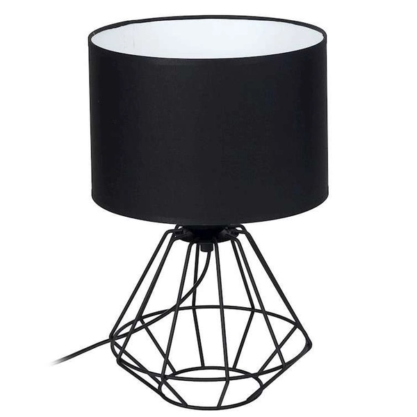 Abażurowa LAMPA stołowa COLIN MLP4792 Milagro druciana LAMPKA metalowa klatka stojąca czarna