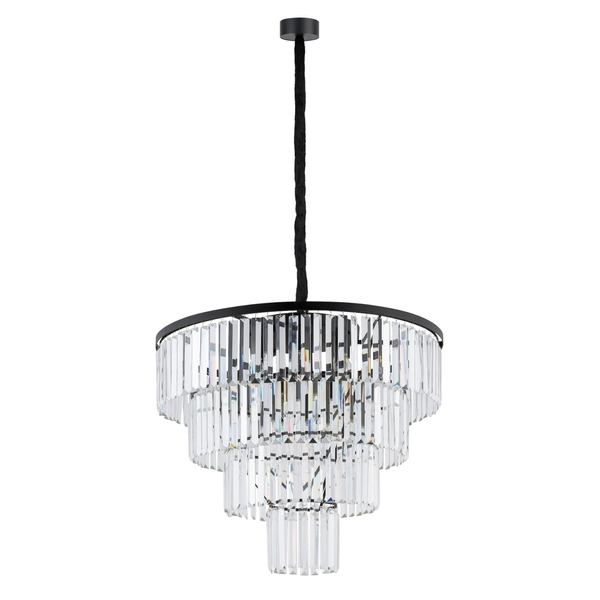 Kryształowy żyrandol glamour Cristal 7614 przezroczysty czarny
