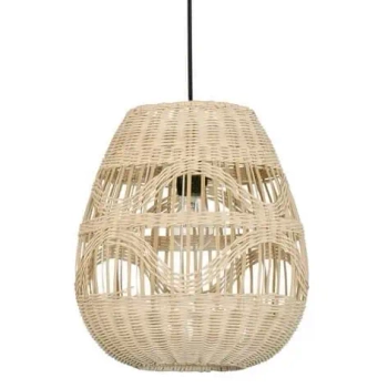 Pleciona lampa wisząca REYNOSA LE42949 nad łóżko beżowa czarna