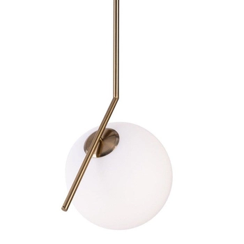 Wisząca lampa kula Solaris ST-9228-S Step art deco biała mosiądz