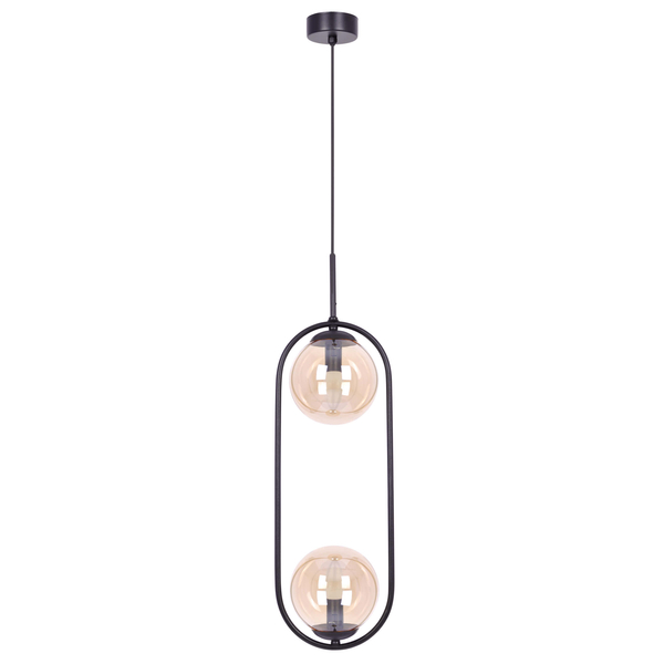 Kulista wisząca lampa Venta K-5121 Kaja kule balls bursztynowe czarne