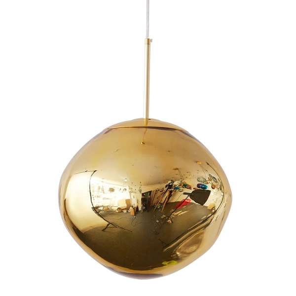 Zwis lampa GLAM MP-1239-380 gold kulka płomienna do sypialni złota