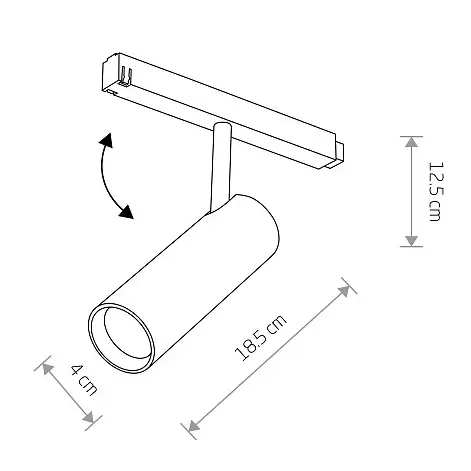 Szynowa lampa wisząca 1-obwodowa 11645 LED 9W 4000K biała