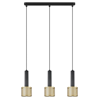 Potrójna lampa wisząca Amo LP-0702/3L GD metalowa czarna złota