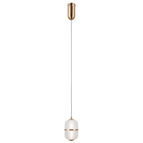 Wisząca lampa szklana Alani PND-34375-1-HBR LED 6W 3000K owal złoty