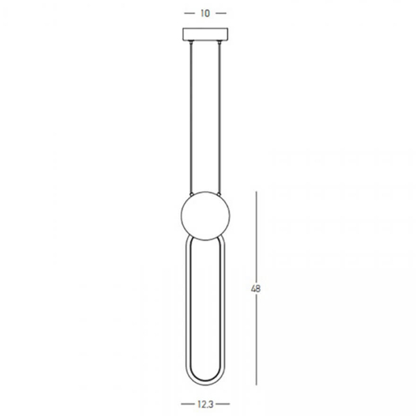 Owalna lampa wisząca 23100 LED 13W 3000K ściemnialna czarny złoty OUTLET