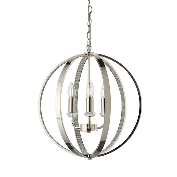 Świecznikowa lampa wisząca Ritz 81507 retro kula srebrny