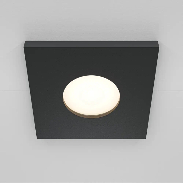 Kwadratowa lampa łazienkowa do zabudowy Stark DL083-01-GU10-SQ-B czarna