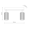 Podwójna regulowana lampa sufitowa Tune 16147 tubki na podsufitce brązowy