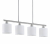 Wisząca lampa abażurowa IKERIS DL001-30334 nad stół srebrny biały