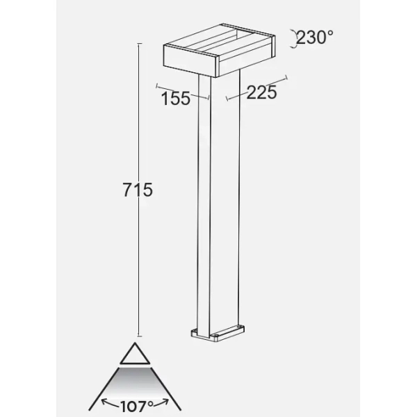 Słupek stojący ogrodowy CONROY 7207001118 LED 18W IP54 antracyt