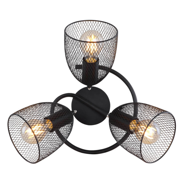 Lampa nasufitowa Josina 54034-3 z regulacją czarna drewno