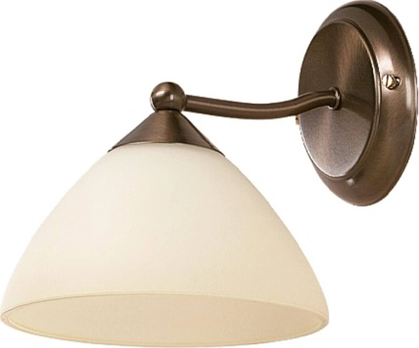 Antyczna lampa ścienna Regina 8171 do pokoju brąz kremowa
