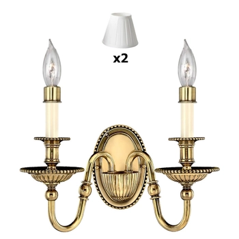 Lampa na ściane z abażurami Cambridge HK-CAMBRIDGE2+2xLS162-WHT Hinkley mosiądz biały