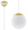 Loftowa LAMPA wisząca SL.0715 szklana OPRAWA kula ball zwis biały złoty
