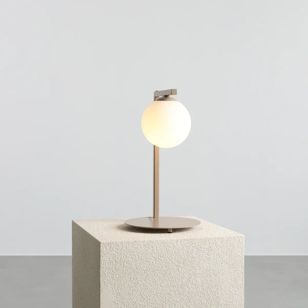 Nocna lampka do sypialni ZAC 1038B17_1 kula ball biała beżowa