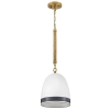 Lampa wisząca nad stół Nash HK-NASH-P-HB do jadalni mosiądz biały