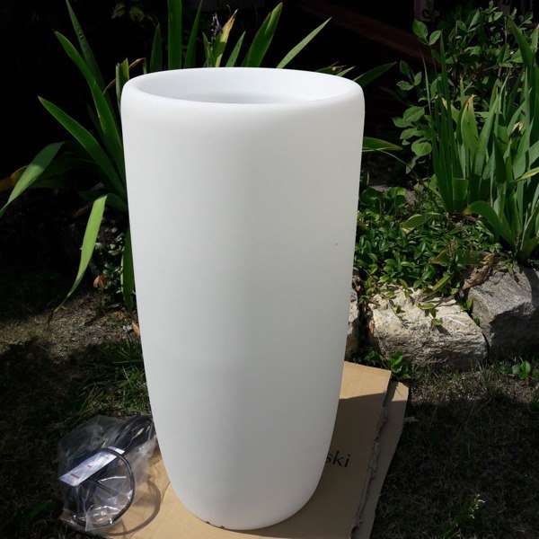 Słupek LAMPA zewnętrzna FLOWERPOT 9712 Nowodvorski stojąca OPRAWA do ogrodu donica podświetlana outdoor IP65 biała