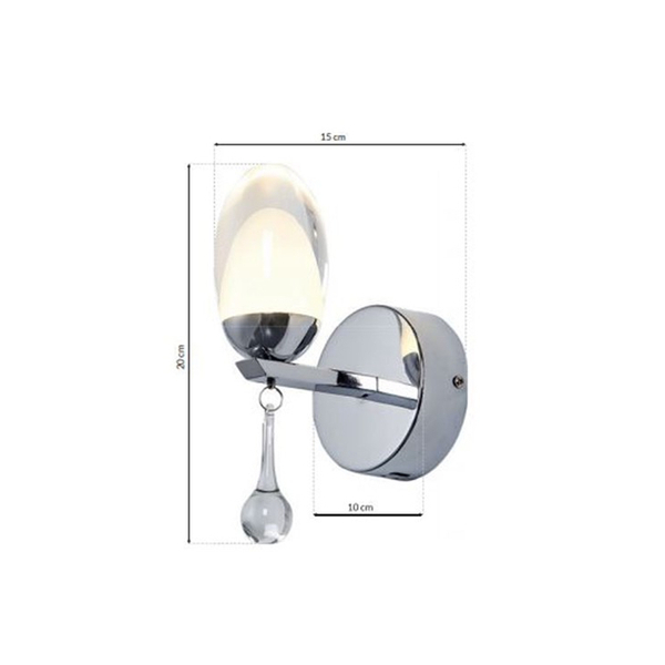 Kinkiet LAMPA ścienna OVO ML304 Milagro OPRAWA kropla łezka drop LED 5W 4000K chrom przezroczysta