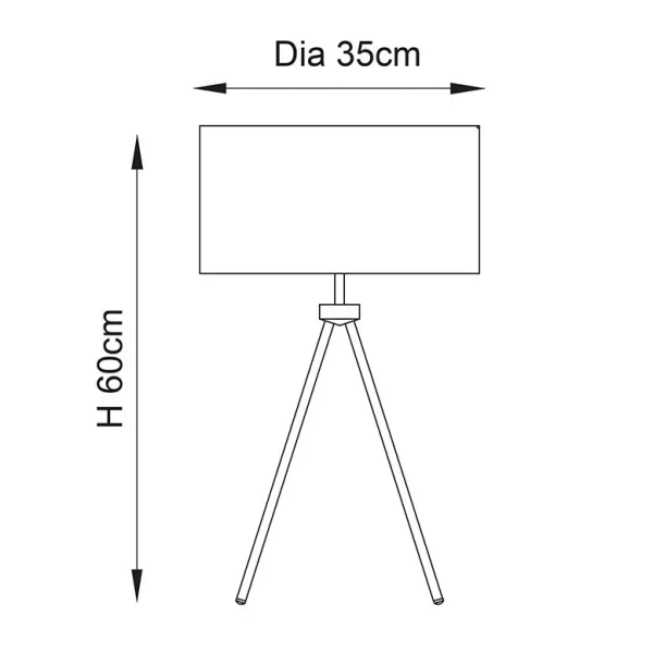 Stołowa lampka do sypialni Tri 66986 trójnóg nikiel szary