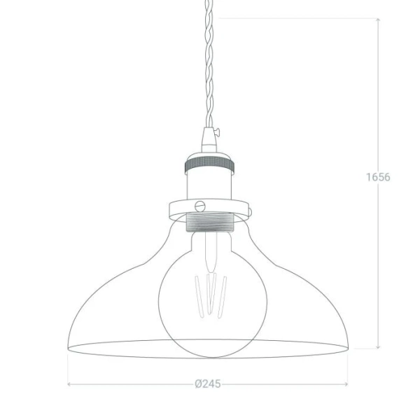 Kuchenna lampa zwis Hinti ABR-SLWH Abruzzo kopuła przezroczysty złoty