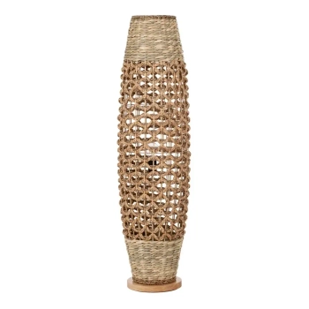 Naturalna lampa stojąca ZALMONTE LE45379 do sypialni drewniana