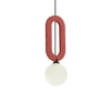Lampa wisząca filcowa Masso PND-59839-1-RED nad stół kula biała czerwona