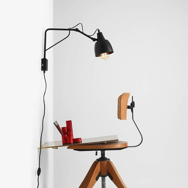 Lampa ścienna SOHO 1002C1_M Aldex regulowany reflektorek czarny