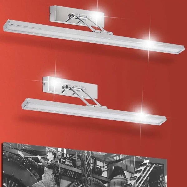 Kinkiet LAMPA ścienna PICTURE SLIM 3907 Rabalux metalowa OPRAWA klasyczna LED 8W 4000K galeryjka regulowana chrom