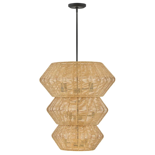 Ekologiczna wisząca lampa Luca QN-LUCA-10P-BK-CAM naturalny sznur brązowy