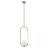 Wisząca lampa do salonu 23135 kula szklana złoty biały