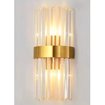 Kryształowa lampa ścienna CGLUXITWALL do pokoju mosiądz