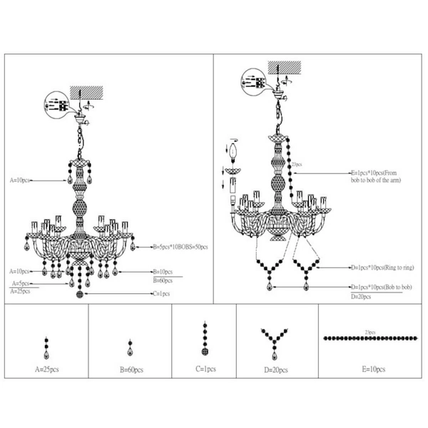 Wisząca lampa świecznikowa Luster R1170-00 RL Light cystals transparentna