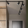 Sufitowa szynowa lampa 1-fazowa zestaw LONDON 327932 tuby metalowe czarne