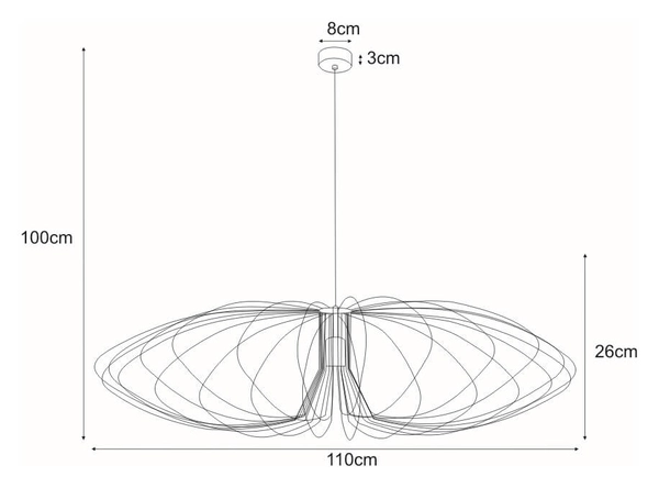 Lampa wisząca Tizi K-3408 CZARNY z drucianym kloszem
