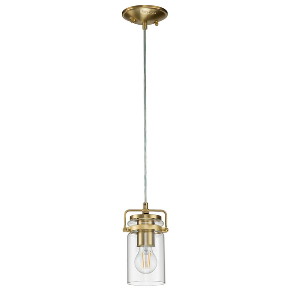 Metalowa lampa wisząca Brinley KL-BRINLEY-MP-BB Kichler przezroczysta mosiądz