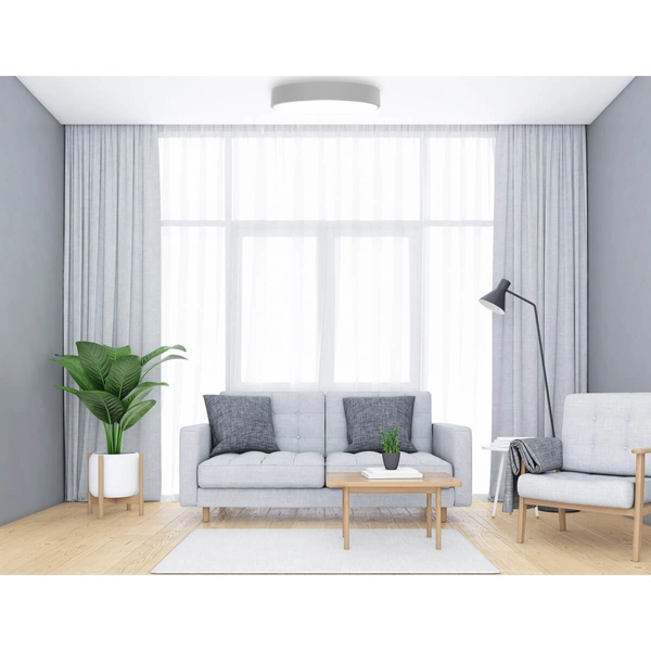 Plafon LAMPA sufitowa Cleo 137623612977 TEAM okrągła OPRAWA metalowa natynkowa srebrna