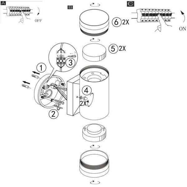 Elewacyjna LAMPA ścienna ALCALA 32063-2A Globo metalowa OPRAWA zewnętrzna KINKIET outdoor tuba IP44 antracyt przezroczysta
