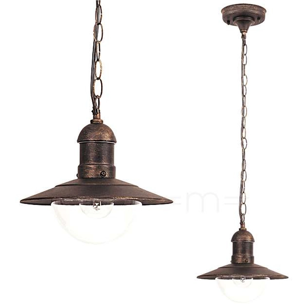 Zewnętrzna LAMPA wisząca OSLO 8737 Rabalux loftowa OPRAWA tarasowy ZWIS na łańcuchu industrialny IP44 antyczne złoto