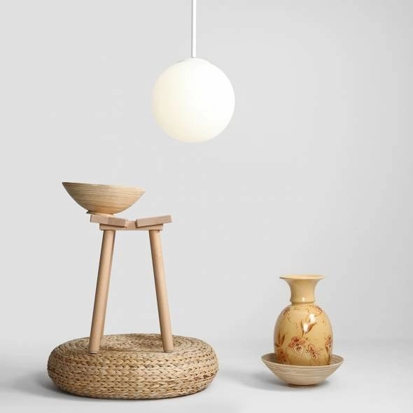 Lampa wisząca BOSSO 1087G Aldex szklana kula biała