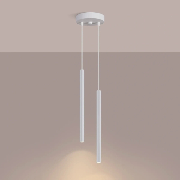 Podwójna lampa wisząca ARCHE biała SL.1866 tuba nad stół