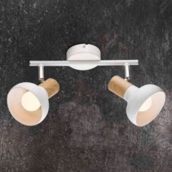 Plafon LAMPA sufitowa PUERTO 92-62659 Candellux regulowana OPRAWA metalowe reflektorki drewno białe