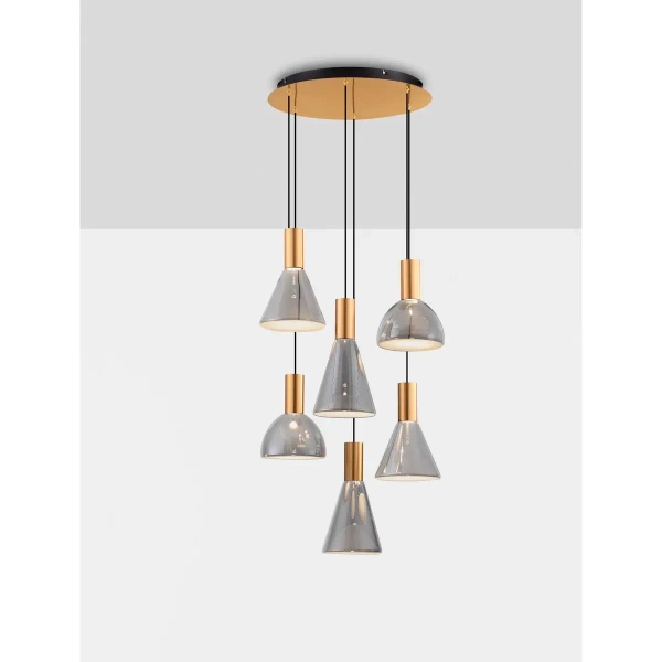 Minimalistyczny żyrandol SARDUNO LE45139 LED 41W 3000K szara złota