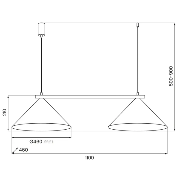 Wiszący żyrandol do salonu CAPITAL MLP0943 na belce stożki biały