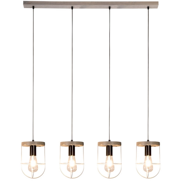 Industrialna lampa wisząca NETUNO 1871759457 vintage drewno srebrny