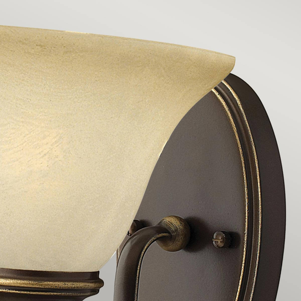 Klasyczny kinkiet ścienny Cello HK-CELLO1 Hinkley metal szkło brązowy beżowy