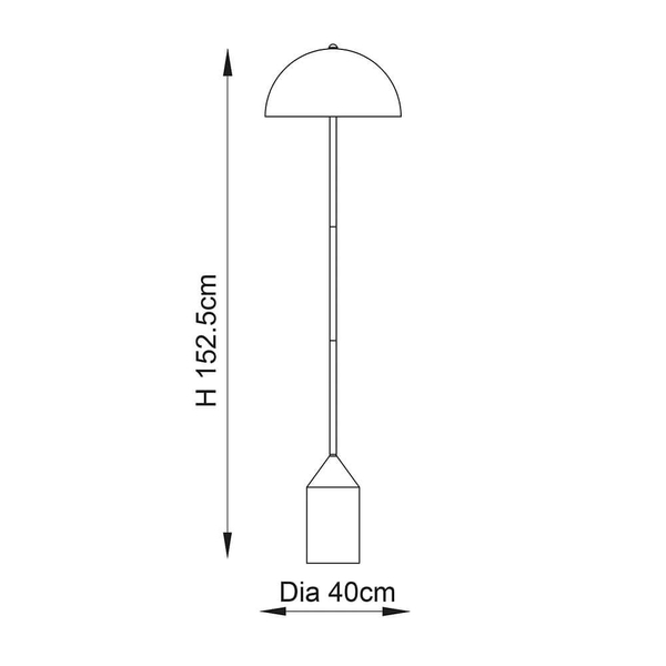 Podłogowa lampa do salonu Nova 90521 metalowa grzyb mosiądz