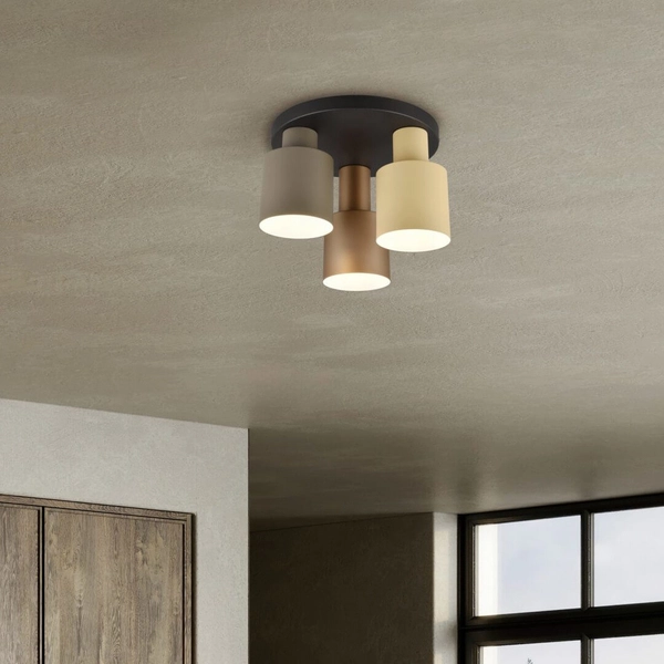 Plafon sufitowy AGUDO 619430317 do salonu tubki czarny brązowy multikolor